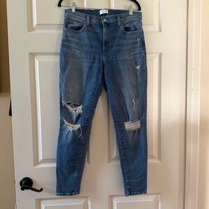Joe's Jeans The Charlie Distressed High Rise Skinny Blue Skinny Jeans